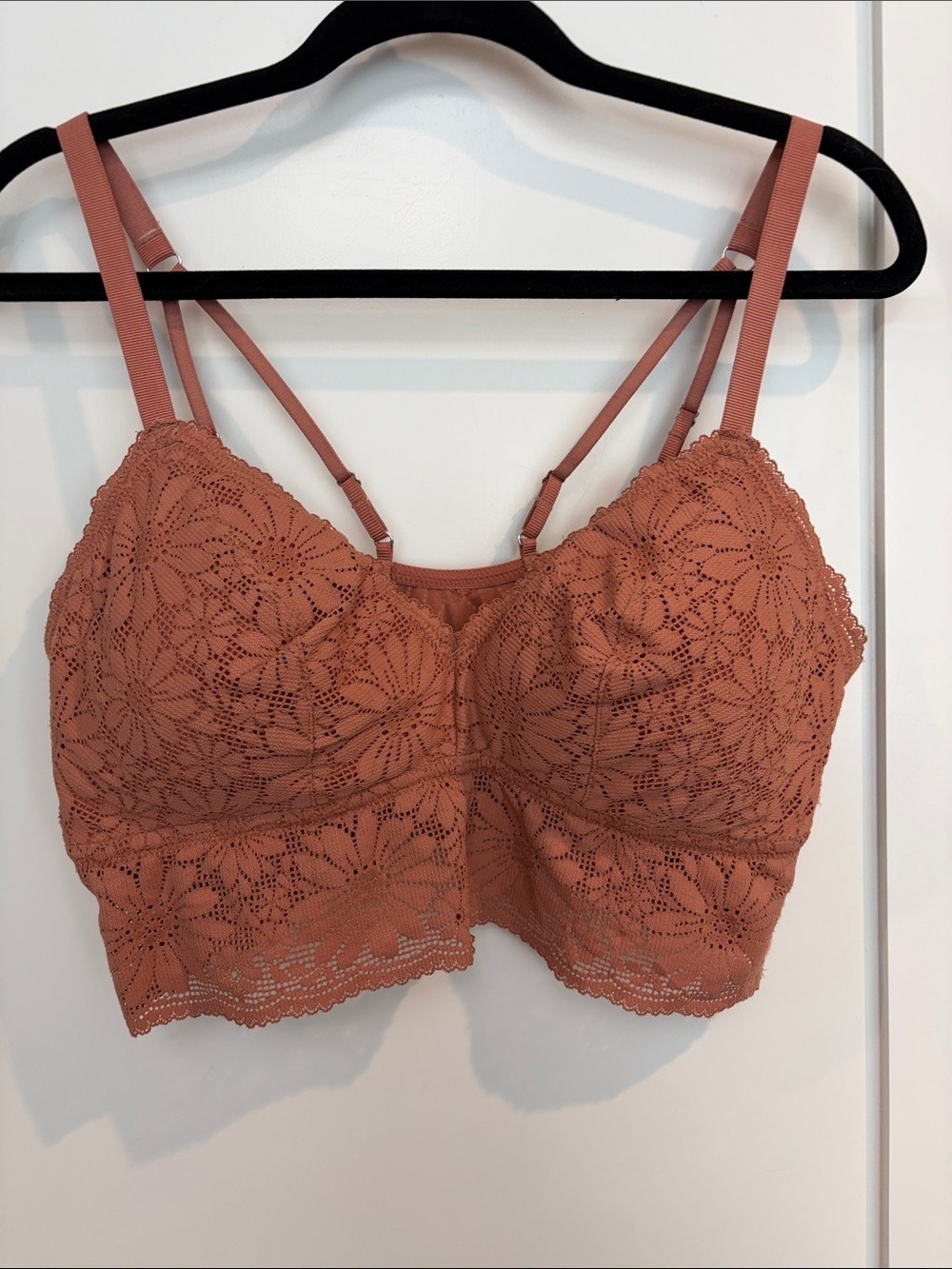 Aerie Floral Lace Longline Bralette XL